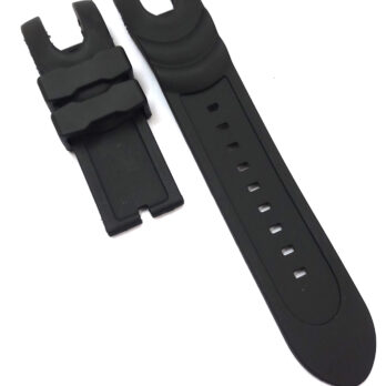 Pu Rubber Black Watch Band Strap for Men and Women | Comfortable and Durable Material | Silver Buckle-P1