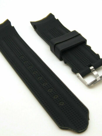22mm Silicon Rubber Curved End Black Watch Band Strap Fits U-BOAT/SPINNAKER