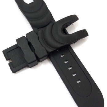Pu Rubber Black Watch Band Strap for Men and Women | Comfortable and Durable Material | Silver Buckle-P1