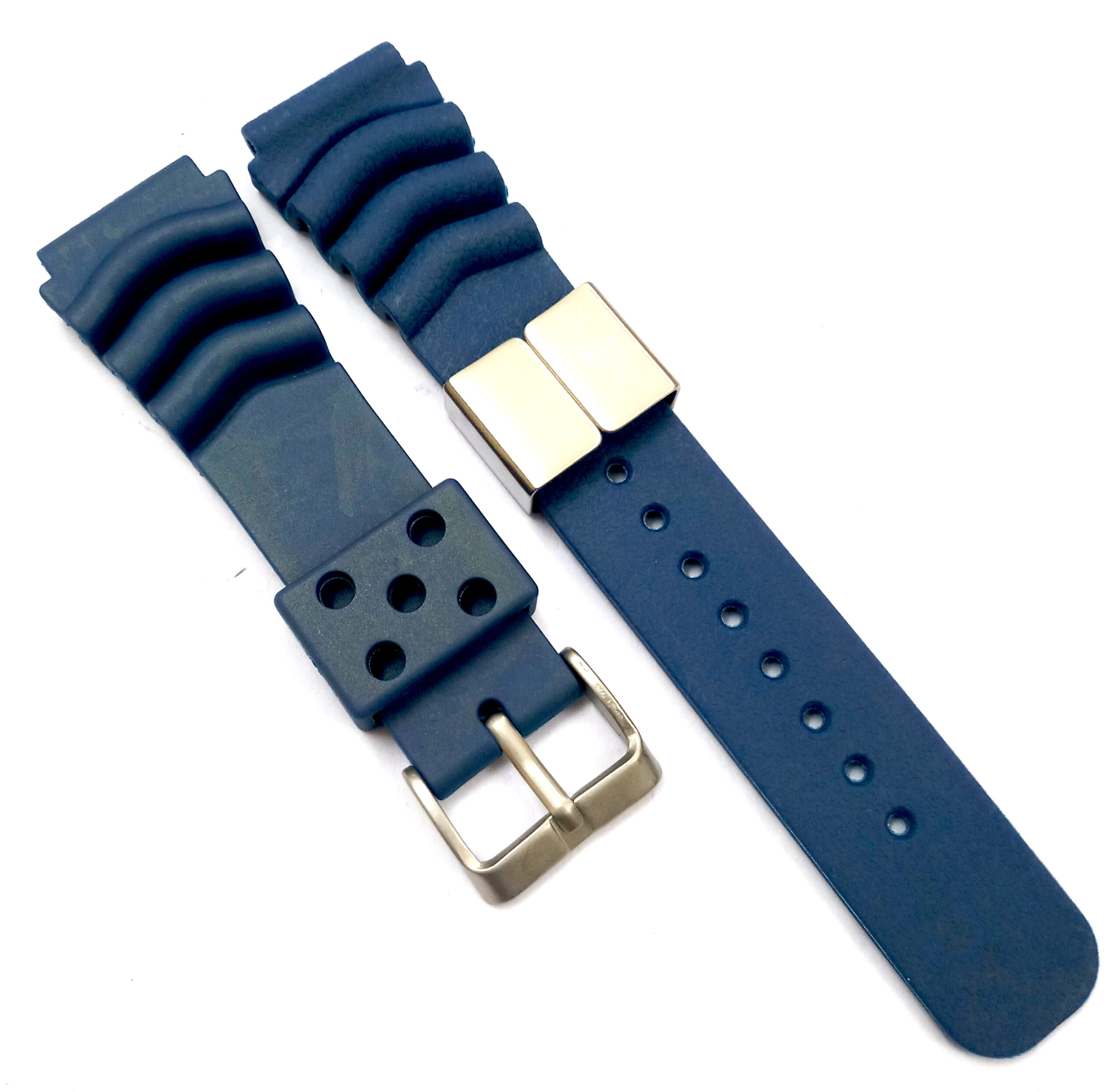 22mm Silicone Rubbber Blue Watch Band Strap for Men and Women | Comfortable and Durable Material | Silver Buckle-S1 - Image 5