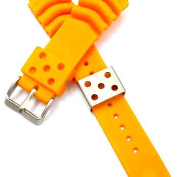 22mm Silicone Rubbber Orange Watch Band Strap for Men and Women | Comfortable and Durable Material | Silver Buckle-S2