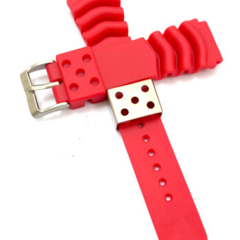 22mm Silicone Rubbber Red Watch Band Strap for Men and Women | Comfortable and Durable Material | Silver Buckle-S3