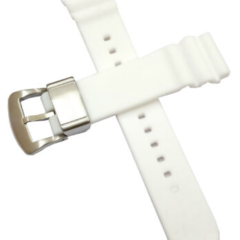 22mm Silicone Rubber White Watch Band Strap For Men and Women | Comfortable and Durable Material | Silver Buckle-S6