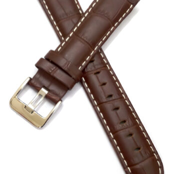 18mm Genuine Leather Brown Watch Band Strap for Men and Women | Comfortable and Durable Material | Deployment Silver Buckle-Z1