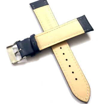 28mm Genuine Leather Blue Watch Band Strap for Men and Women | Comfortable and Durable Material | Silver Buckle-N1