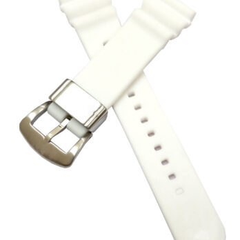 22mm Silicone Rubber White Watch Band Strap For Men and Women | Comfortable and Durable Material | Silver Buckle-S6