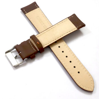 28mm Genuine Leather Light Brown Watch Band Strap for Men and Women | Comfortable and Durable Material | Silver Buckle-N1