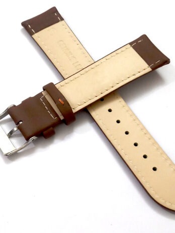 26mm Genuine Leather Light Brown Watch Band Strap for Men and Women | Comfortable and Durable Material | Silver Buckle-N1