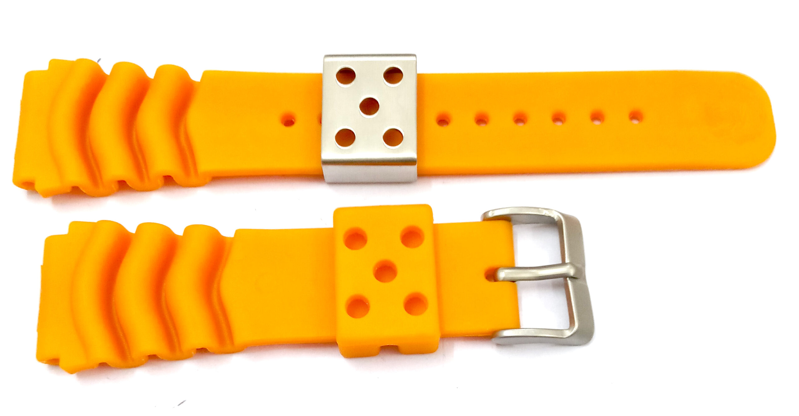 22mm Silicone Rubbber Orange Watch Band Strap for Men and Women | Comfortable and Durable Material | Silver Buckle-S2 - Image 5