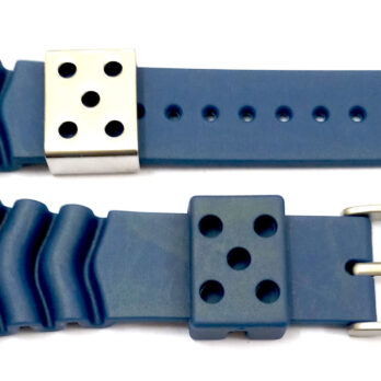 22mm Silicone Rubbber Blue Watch Band Strap for Men and Women | Comfortable and Durable Material | Silver Buckle-S1