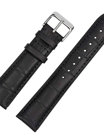 18mm 19mm 20mm 21mm 22mm 23mm 24mm 26mm 28mm 30mm Genuine Leather Black Brown Tan Watch Band Strap Silver Yellow Golden Rose Black Buckle