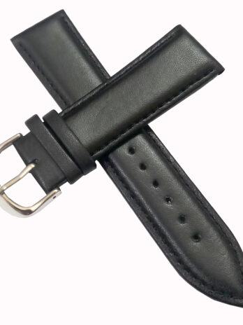 20mm 22mm 24mm Genuine Leather Black Brown Light Brown Watch Band Strap With Silver Buckle