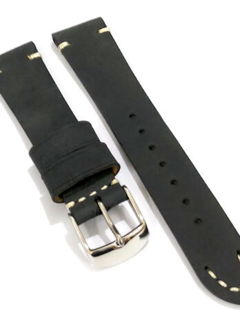 19mm 20mm 22mm Genuine Leather Light Brown Dark Brown Blue Black Watch Band Strap With Silver Buckle