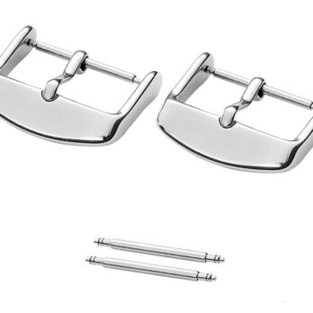 2 Pack Of 18mm 20mm 22mm 24mm Watch Band Strap Polished Stainless Steel Buckle