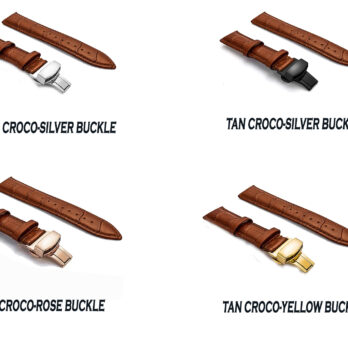18mm 20mm 22mm 24mm Tan Watch Band Strap With Deployment Buckle
