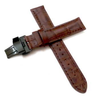 18mm 20mm 22mm 24mm Dark Brown Watch Band Strap With Deployment Buckle