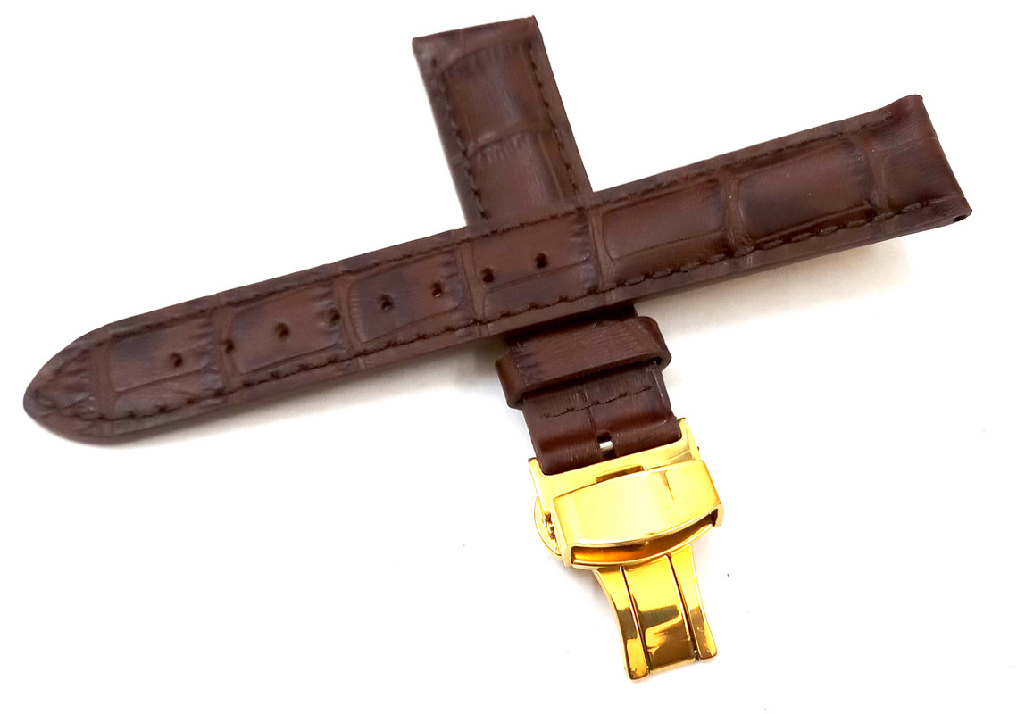 18mm 20mm 22mm 24mm Dark Brown Watch Band Strap With Deployment Buckle - Image 4