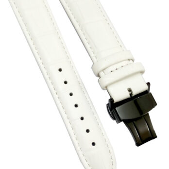 18mm 20mm 22mm 24mm White Watch Band Strap With Deployment Buckle