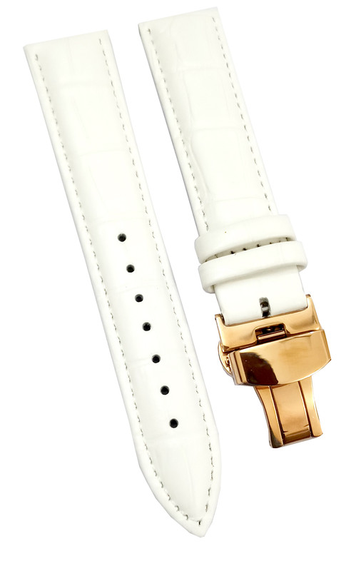 18mm 20mm 22mm 24mm White Watch Band Strap With Deployment Buckle - Image 5