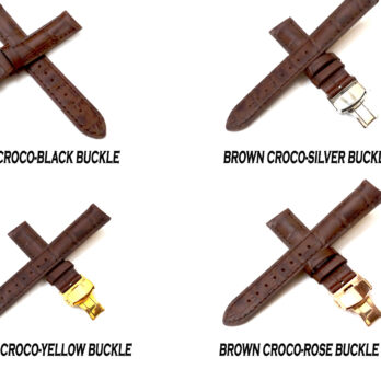 18mm 20mm 22mm 24mm Dark Brown Watch Band Strap With Deployment Buckle