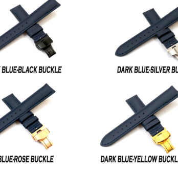 18mm 20mm 22mm 24mm Dark Blue Watch Band Strap With Deployment Buckle