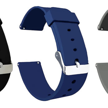 3 Pack Of Quick Release 18mm 20mm 22mm 24mm Silicone Rubber Watch Band Strap Wholesale Job Lot Black Blue Grey
