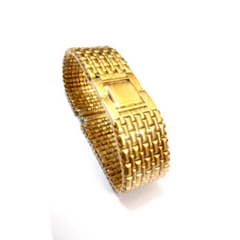 Replacement 18mm Stainless Steel Golden Polished Metal Bracelet Watch Band Strap (Copy)