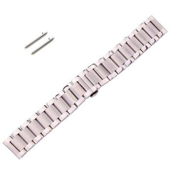 Replacement 18mm Stainless Steel Quick Release Silver Matte Finish Metal Ceramic Bracelet Watch Band Strap With Butterfly Buckle
