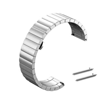 Replacement 22mm Quick Release Stainless Steel Metalic Bracelet Silver Smart Watch Band Strap