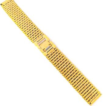 Replacement 18mm Stainless Steel Golden Polished Metal Bracelet Watch Band Strap