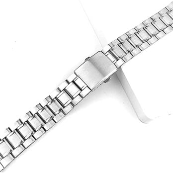 Replacement 12mm 14mm 16mm 18mm 20mm Stainless Steel Metal Silver Bracelet Watch Band Strap Folding Clasp Push Button