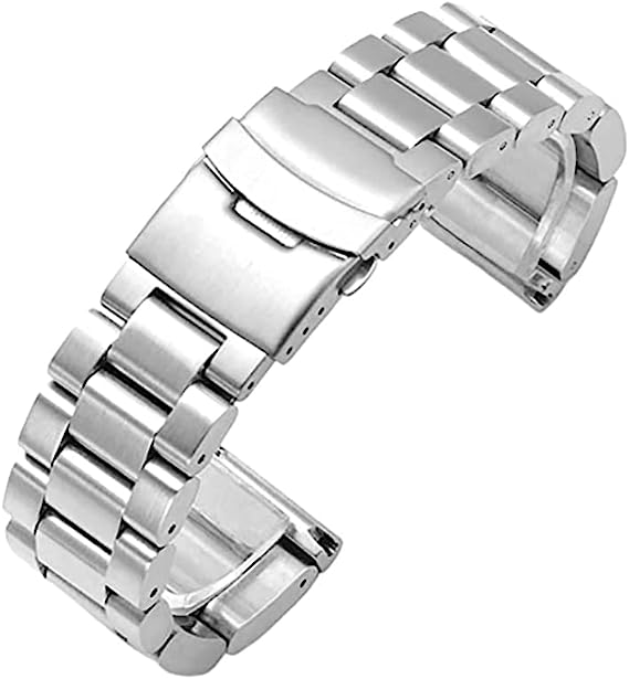 Replacement 18mm Silver Jubilee Stainless Steel Bracelet Watch Band Strap Straight End