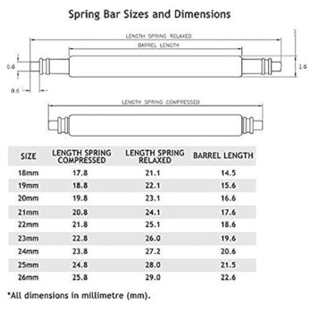 10mm-34mm Spring Bar 1.6mm thickness packet of Four Stainless Steel Watch Pins & Tool