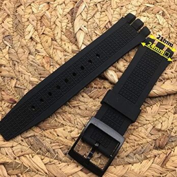 Black Diving 21mm 24mm Silicone Rubber Watchband Rubber Watch Band Strap Fits Irony SCUBA200 YNS4001