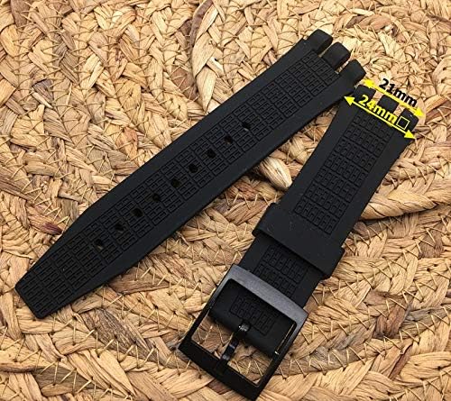 Black Diving 21mm 24mm Silicone Rubber Watchband Rubber Watch Band Strap Fits Irony SCUBA200 YNS4001 - Image 2