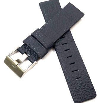 EwatchAccessories Replacement 22mm 24mm 26mm 28mm 30mm Genuine Leather Watch Band Strap Stainless Steel Silver Buckle Black Light Brown Dark Brown