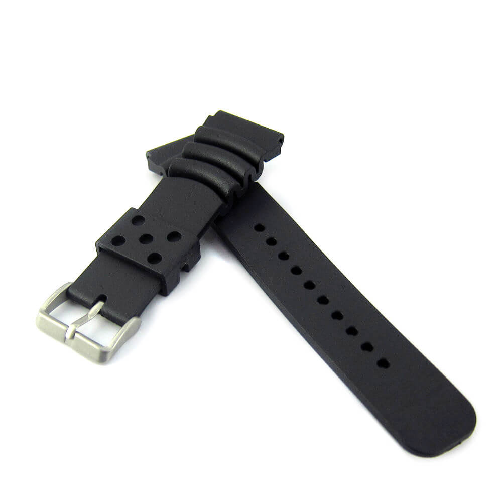 Ewatchaccessories 22mm Replacement Silicone Rubber Watch Band Strap Fits Marine Gear : AMW320/ Monster - Z22/ Diver Sports/Navy Seals Series 3000 /AMW-320 AMW-330 AD-520 MD-705 / Databank Calculator - Image 2