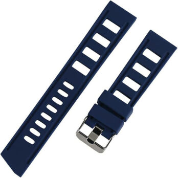 Replacement 20mm Silicone Rubber Blue Resin Watch Band Strap