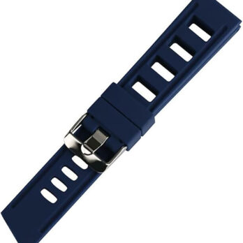Replacement 20mm Silicone Rubber Blue Resin Watch Band Strap