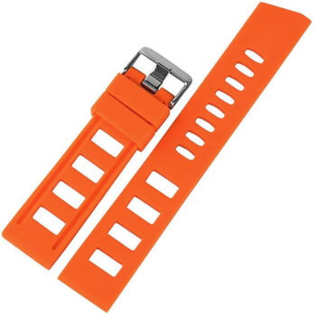 Replacement 20mm Silicone Rubber Orange Resin Watch Band Strap