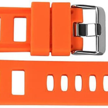 Replacement 20mm Silicone Rubber Orange Resin Watch Band Strap