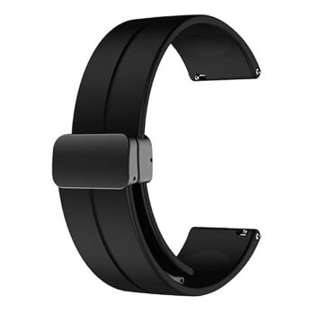 20mm 22mm Quick Release Silicone Watch Band Strap with Folding Magnetic Lock
