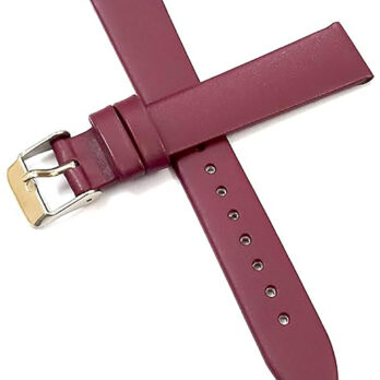 Ewatchaccessories 10mm 12mm 14mm 16mm 18mm Genuine Leather Black Lavender Brown Maroon Off White Orange Pink Red Silver Buckle Clasp Watch Band Strap for Men and Women