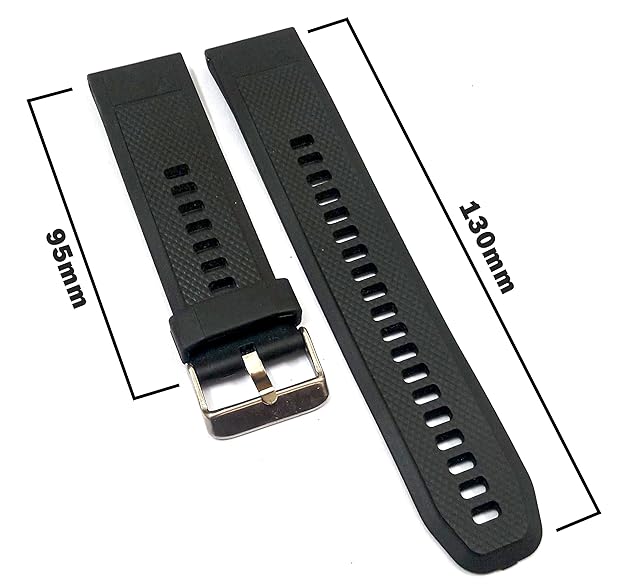 Ewatchaccessories 22mm Replacement Silicone Rubber Watch Band Strap Fits Marine Gear : AMW320/ Monster - Z22/ Diver Sports/Navy Seals Series 3000 /AMW-320 AMW-330 AD-520 MD-705 / Databank Calculator - Image 3