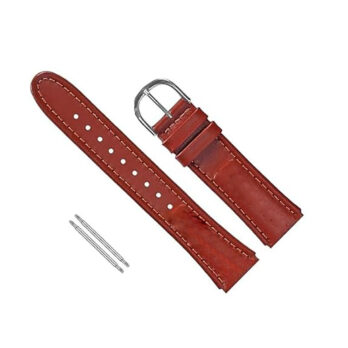 EWAccessories 20mm Leather Watch Strap Brown Band