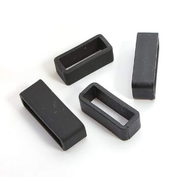 EWatchAccessories 6 Pcs Watch Band Keepers 18mm 20mm 22mm Silicone Watch Strap Holder Loops Retainer Black Rubber Keeper Fastener Rings for Smart Sport Watches Parts (2Pcs Each Size)