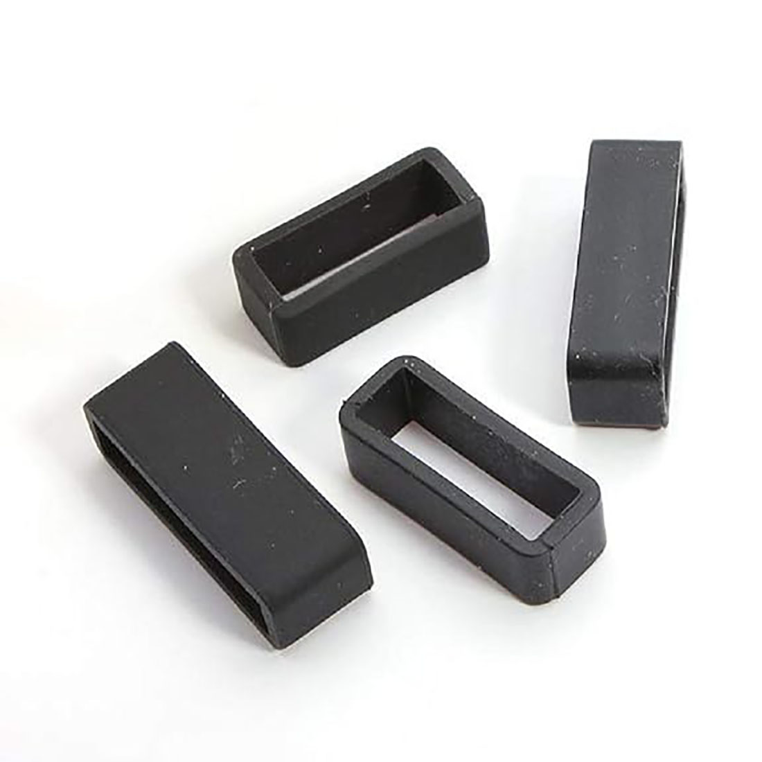 EWatchAccessories 6 Pcs Watch Band Keepers 18mm 20mm 22mm Silicone Watch Strap Holder Loops Retainer Black Rubber Keeper Fastener Rings for Smart Sport Watches Parts (2Pcs Each Size) - Image 2