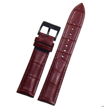 Replacement 28mm Brown Genuine Leather Watch Band Strap With Black Buckle