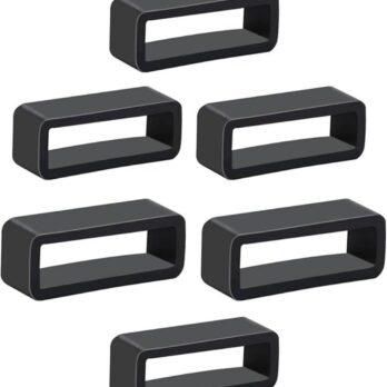 EWatchAccessories 6 Pcs Watch Band Keepers 18mm 20mm 22mm Silicone Watch Strap Holder Loops Retainer Black Rubber Keeper Fastener Rings for Smart Sport Watches Parts (2Pcs Each Size)