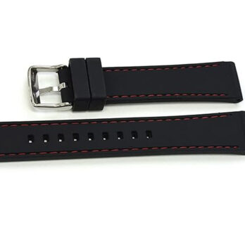 20mm Rubber Watch Band Strap For PRS516 Racing 1853 Black With Red Stitch